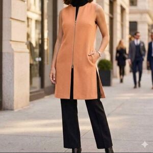 NWT Simply Noelle Creamsicle Split Vest Size Small/Med Artsy Teacher Lagenlook